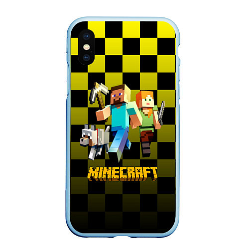 Чехол iPhone XS Max матовый Minecraft S / 3D-Голубой – фото 1