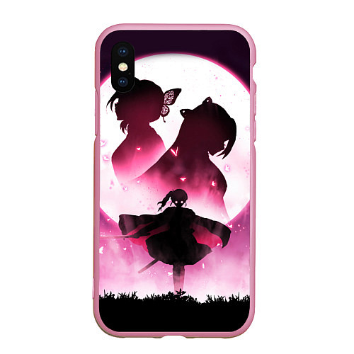 Чехол iPhone XS Max матовый Столп Бабочки / 3D-Розовый – фото 1