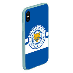 Чехол iPhone XS Max матовый LEICESTER CITY, цвет: 3D-мятный — фото 2