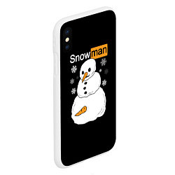 Чехол iPhone XS Max матовый Снеговик, цвет: 3D-белый — фото 2