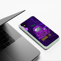 Чехол iPhone XS Max матовый Among Us x Fortnite, цвет: 3D-салатовый — фото 2