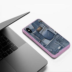 Чехол iPhone XS Max матовый Jeans life, цвет: 3D-сиреневый — фото 2