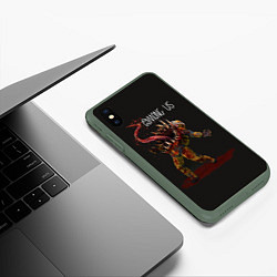 Чехол iPhone XS Max матовый AMONG US, цвет: 3D-темно-зеленый — фото 2