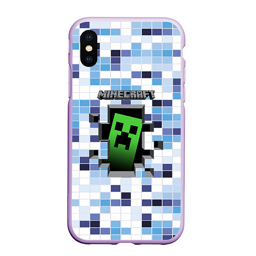 Чехол iPhone XS Max матовый Minecraft S / 3D-Сиреневый – фото 1