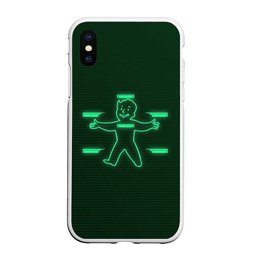 Чехол iPhone XS Max матовый Vault-Boy HP / 3D-Белый – фото 1