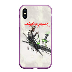 Чехол iPhone XS Max матовый CYBERPUNK 2077