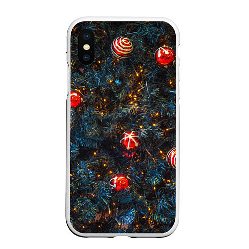 Чехол iPhone XS Max матовый Новый Год / 3D-Белый – фото 1