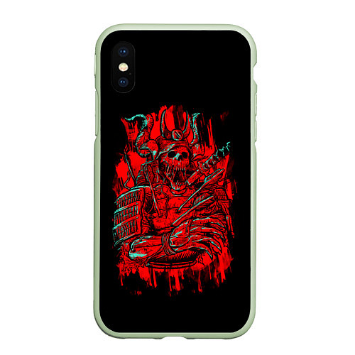 Чехол iPhone XS Max матовый Death Samurai / 3D-Салатовый – фото 1