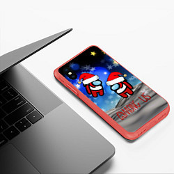 Чехол iPhone XS Max матовый Among Us, цвет: 3D-красный — фото 2