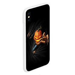 Чехол iPhone XS Max матовый Jack Skellington, цвет: 3D-белый — фото 2