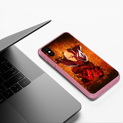 Чехол iPhone XS Max матовый Ванпанчмен, цвет: 3D-малиновый — фото 2