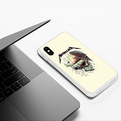 Чехол iPhone XS Max матовый Metallica, цвет: 3D-белый — фото 2
