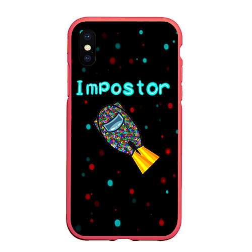 Чехол iPhone XS Max матовый Impostor / 3D-Красный – фото 1