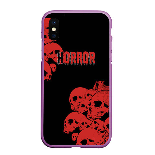 Чехол iPhone XS Max матовый Horror / 3D-Фиолетовый – фото 1