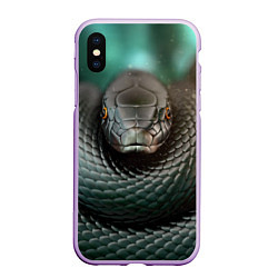 Чехол iPhone XS Max матовый Чёрная мамба, цвет: 3D-сиреневый