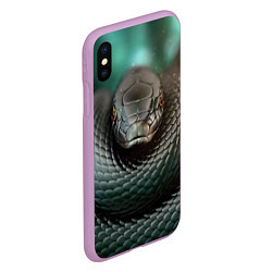 Чехол iPhone XS Max матовый Чёрная мамба, цвет: 3D-сиреневый — фото 2