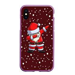 Чехол iPhone XS Max матовый Dab-Santa, цвет: 3D-фиолетовый