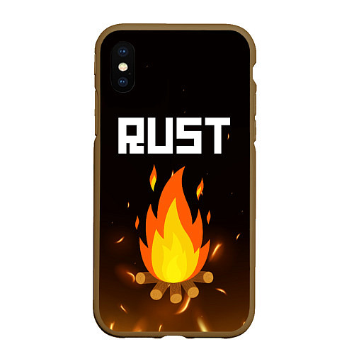 Чехол iPhone XS Max матовый RUST / 3D-Коричневый – фото 1