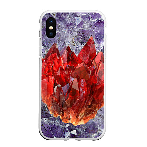 Чехол iPhone XS Max матовый Роза инков / 3D-Белый – фото 1