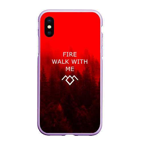 Чехол iPhone XS Max матовый Twin Peaks / 3D-Сиреневый – фото 1