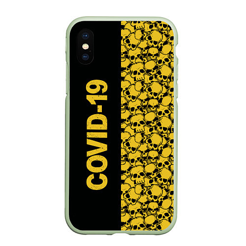 Чехол iPhone XS Max матовый COVID-19 / 3D-Салатовый – фото 1
