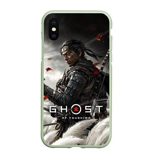 Чехол iPhone XS Max матовый Ghost of Tsushima / 3D-Салатовый – фото 1