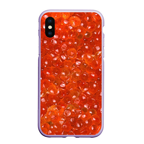 Чехол iPhone XS Max матовый Красная икра / 3D-Светло-сиреневый – фото 1