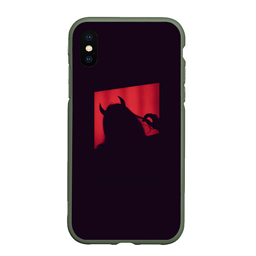 Чехол iPhone XS Max матовый Дьяволица / 3D-Темно-зеленый – фото 1
