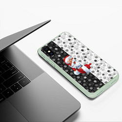 Чехол iPhone XS Max матовый Дед Мороз, цвет: 3D-салатовый — фото 2