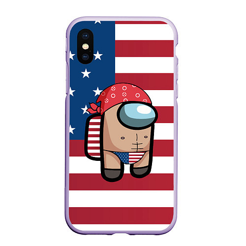 Чехол iPhone XS Max матовый Among Us American Boy Z / 3D-Светло-сиреневый – фото 1