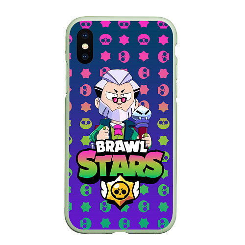 Чехол iPhone XS Max матовый Brawl Stars Byron / 3D-Салатовый – фото 1