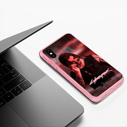Чехол iPhone XS Max матовый Johnny Silverhand Cyberpunk, цвет: 3D-баблгам — фото 2