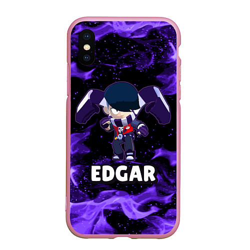 Чехол iPhone XS Max матовый BRAWL STARS EDGAR / 3D-Розовый – фото 1