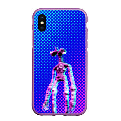 Чехол iPhone XS Max матовый Siren Head - Helloween, цвет: 3D-фиолетовый