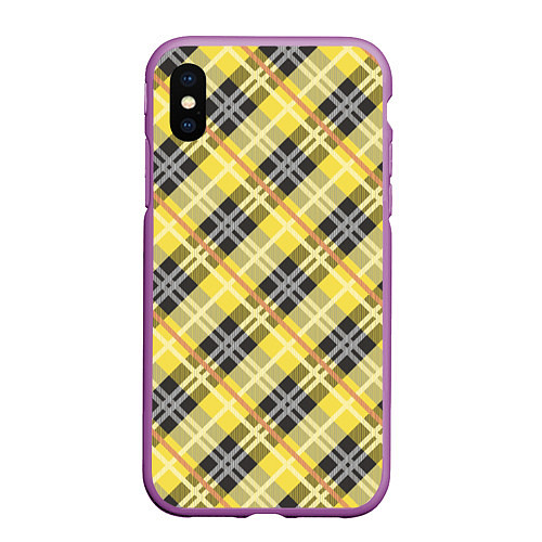 Чехол iPhone XS Max матовый Ultimate Tartan / 3D-Фиолетовый – фото 1