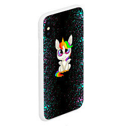 Чехол iPhone XS Max матовый Единорог, цвет: 3D-белый — фото 2