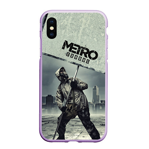 Чехол iPhone XS Max матовый Metro Exodus / 3D-Сиреневый – фото 1