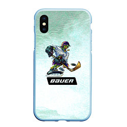 Чехол iPhone XS Max матовый BAUER, цвет: 3D-голубой