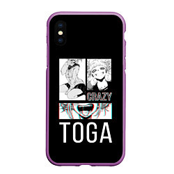 Чехол iPhone XS Max матовый Toga Crazy, цвет: 3D-фиолетовый