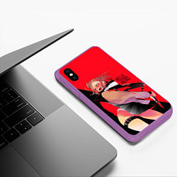 Чехол iPhone XS Max матовый Hello Hero, цвет: 3D-фиолетовый — фото 2