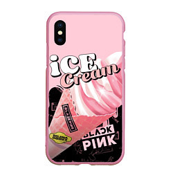 Чехол iPhone XS Max матовый BLACKPINK ICE CREAM, цвет: 3D-розовый