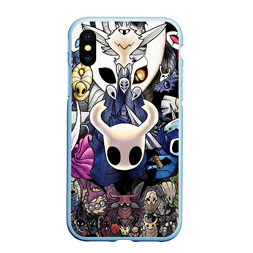 Чехол iPhone XS Max матовый HOLLOW KNIGHT / 3D-Голубой – фото 1