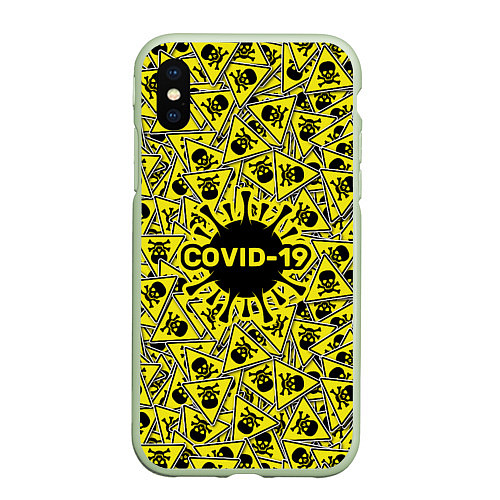 Чехол iPhone XS Max матовый COVID-19 / 3D-Салатовый – фото 1