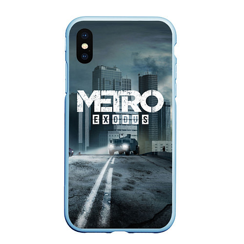 Чехол iPhone XS Max матовый Metro Exodus / 3D-Голубой – фото 1