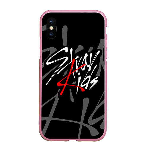 Чехол iPhone XS Max матовый STRAY KIDS / 3D-Розовый – фото 1