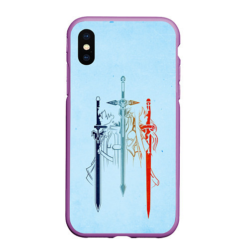 Чехол iPhone XS Max матовый Sword Art Online / 3D-Фиолетовый – фото 1