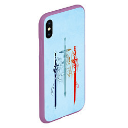 Чехол iPhone XS Max матовый Sword Art Online, цвет: 3D-фиолетовый — фото 2