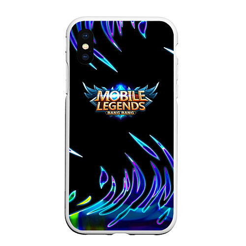 Чехол iPhone XS Max матовый Mobile Legends: Bang Bang / 3D-Белый – фото 1