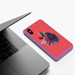 Чехол iPhone XS Max матовый Сайтама One Punch Man, цвет: 3D-фиолетовый — фото 2