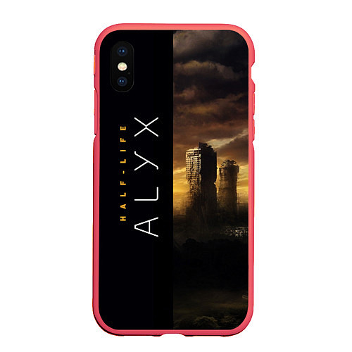 Чехол iPhone XS Max матовый Half-Life Alyx / 3D-Красный – фото 1